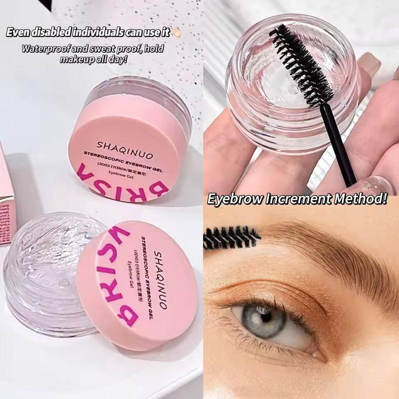 Eyebrow Styling Gel Soap Natural 3D Brow Shaper With Clear Hold And Grooming Brush 2