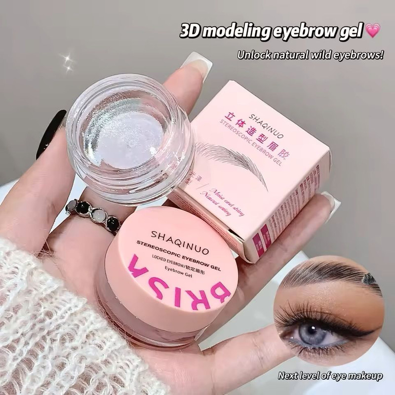 Eyebrow Styling Gel Soap Natural 3D Brow Shaper With Clear Hold And Grooming Brush 4
