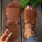 Square Toe Slip On Flat Sandals For Women Summer Cross Strap Beach Slippers 0