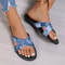 Square Toe Slip On Flat Sandals For Women Summer Cross Strap Beach Slippers 6