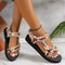 Summer Hemp Rope Flat Sandals For Women Casual Beach Slippers With Set Foot Design 5