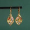 Golden Leaf Zircon Earrings Elegant Colored Crystal Jewelry Gift For Women 1