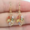 Golden Leaf Zircon Earrings Elegant Colored Crystal Jewelry Gift For Women 0