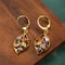 Golden Leaf Zircon Earrings Elegant Colored Crystal Jewelry Gift For Women 4