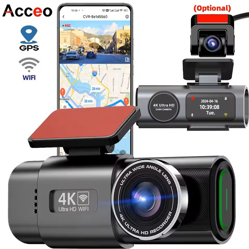 4K UHD Dash Cam With Night Vision WiFi GPS And 24 Hour Parking Mode 0