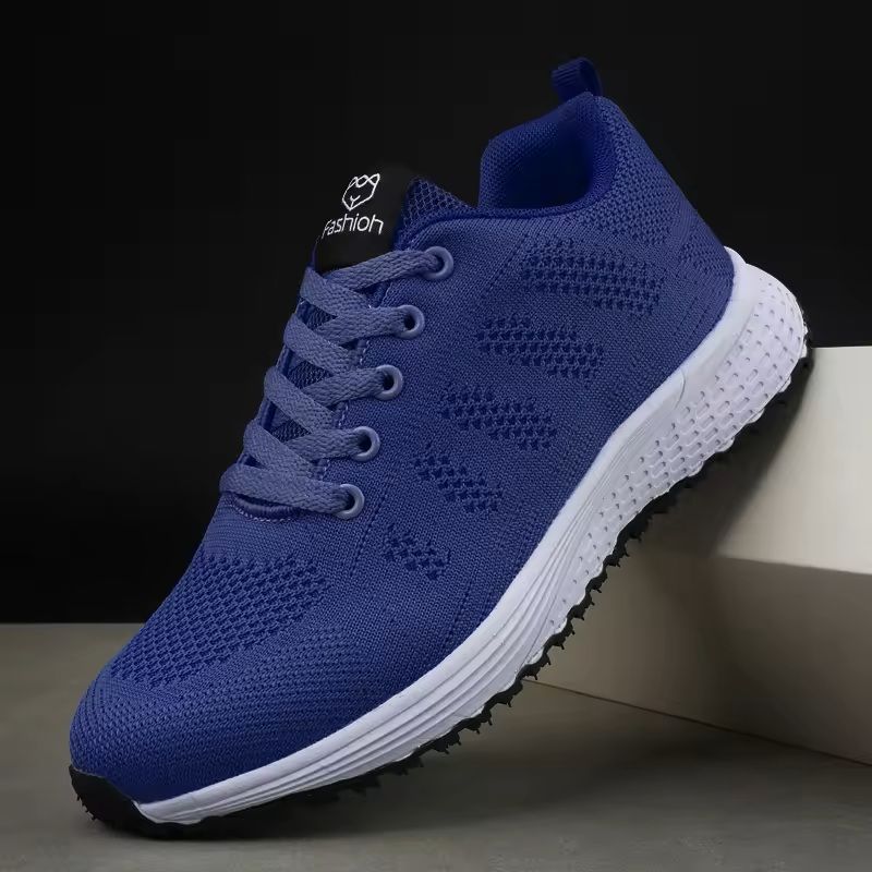 Womens Breathable Knit Lace Up Sneakers For Walking And Outdoor Wear 8
