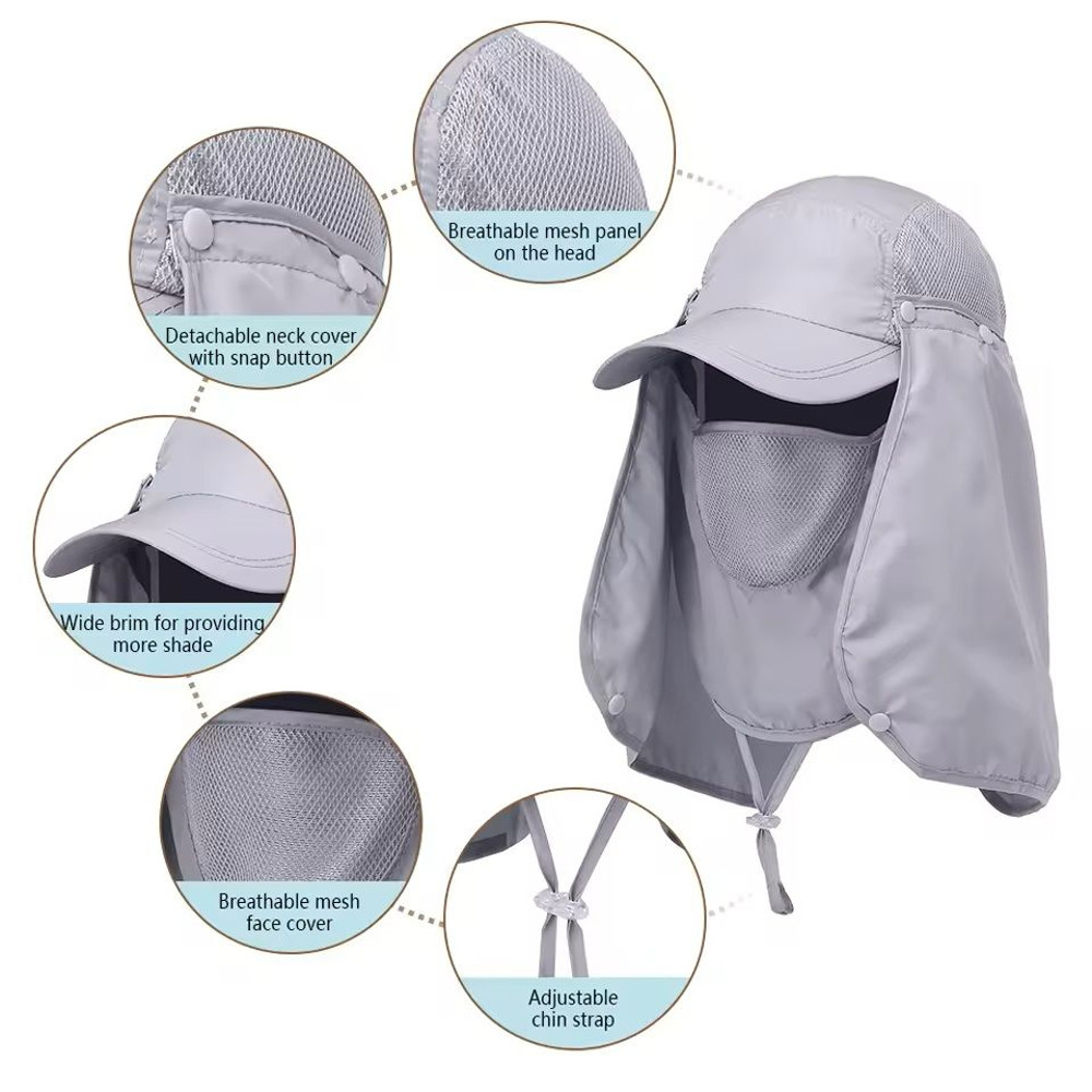 Fishing Hat With UV Protection And Neck Cover 3