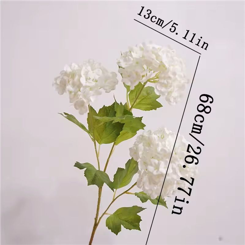 Real Touch Hydrangea Flower Branch With Green Leaves For Home And Wedding Decor 5