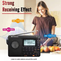 portable multi-band rechargeable radio with usb recorder