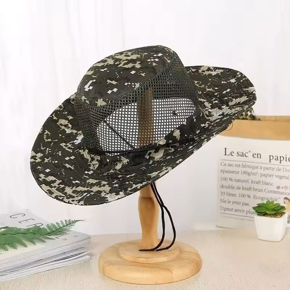 Breathable Outdoor Bucket Hat With Mesh For Sun Protection 9