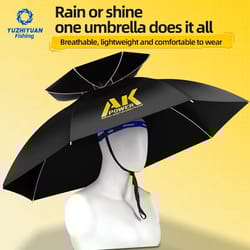 hands-free folding umbrella hat with uv protection for outdoor activities