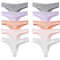 10 Pack Cotton Striped Thongs For Women 10