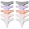 10 Pack Cotton Striped Thongs For Women 10