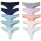 10 Pack Cotton Striped Thongs For Women 7