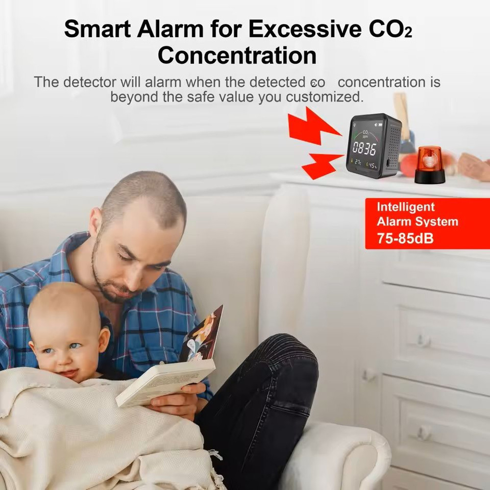Smart WiFi CO2 Detector With Digital Display For Home Air Quality Monitoring 5