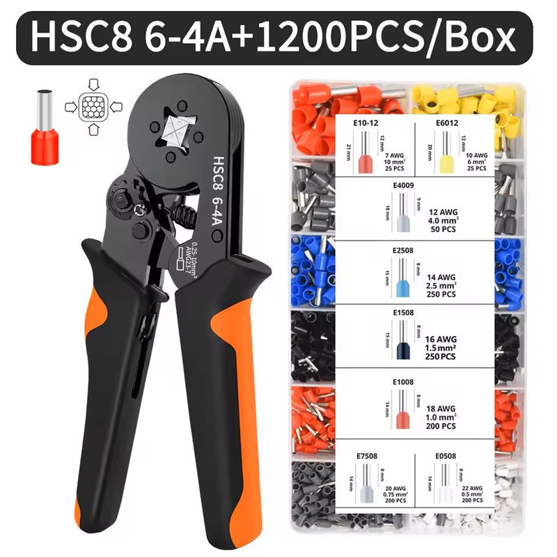 SelfAdjusting Hexagonal Ferrule Crimping Tool Kit 9