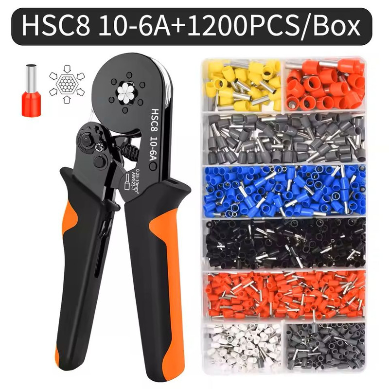 SelfAdjusting Hexagonal Ferrule Crimping Tool Kit 12