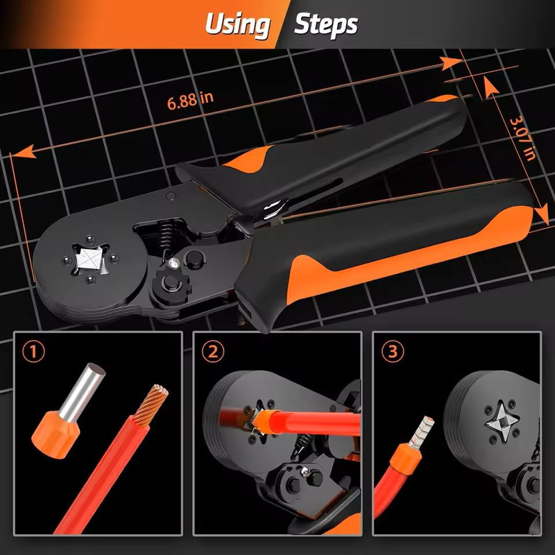 SelfAdjusting Hexagonal Ferrule Crimping Tool Kit 2
