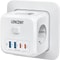 7in1 EU Plug Wall Socket Extender With USBC And Switch Control 7