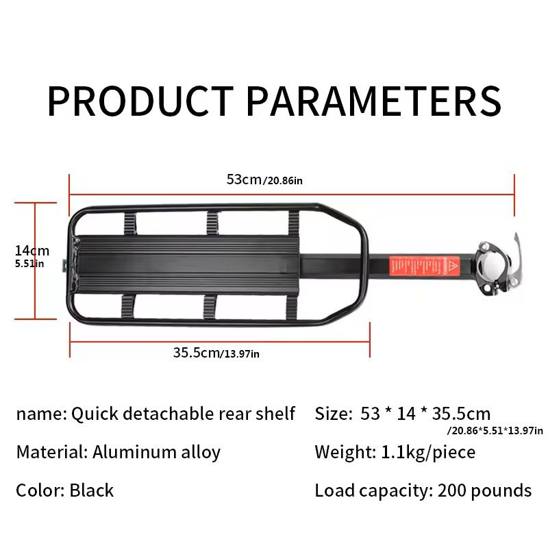 QuickRelease Mountain Bike Rear Carrier With Reflective Plate 4