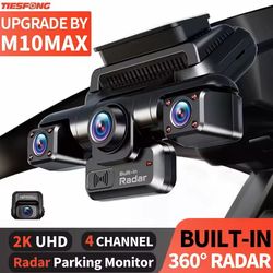 4k 4-channel 360 degree dash cam with gps, night vision, and wifi