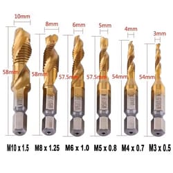 titanium plated metric tap drill bits with hex shank