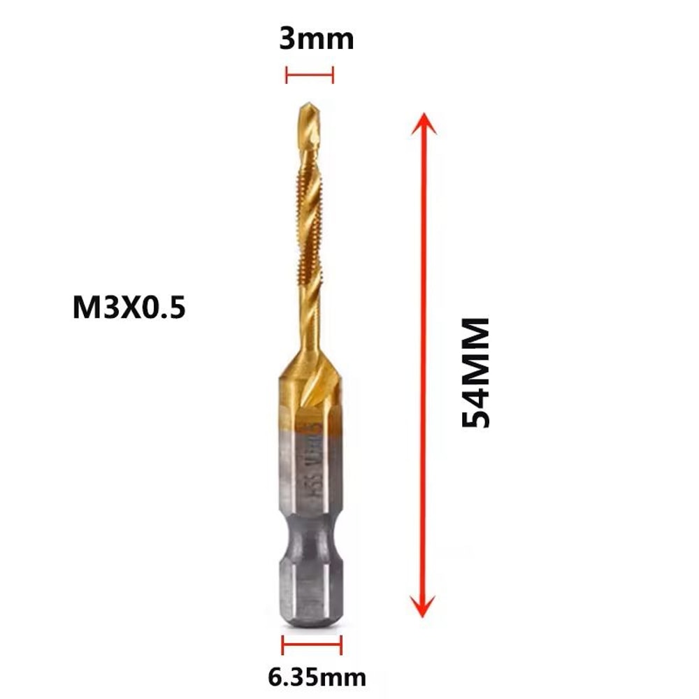 Titanium Plated Metric Tap Drill Bits With Hex Shank 4