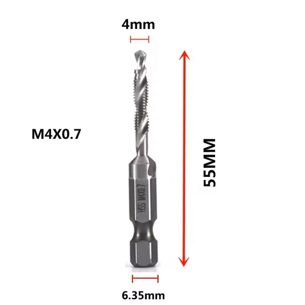 Titanium Plated Metric Tap Drill Bits With Hex Shank 12