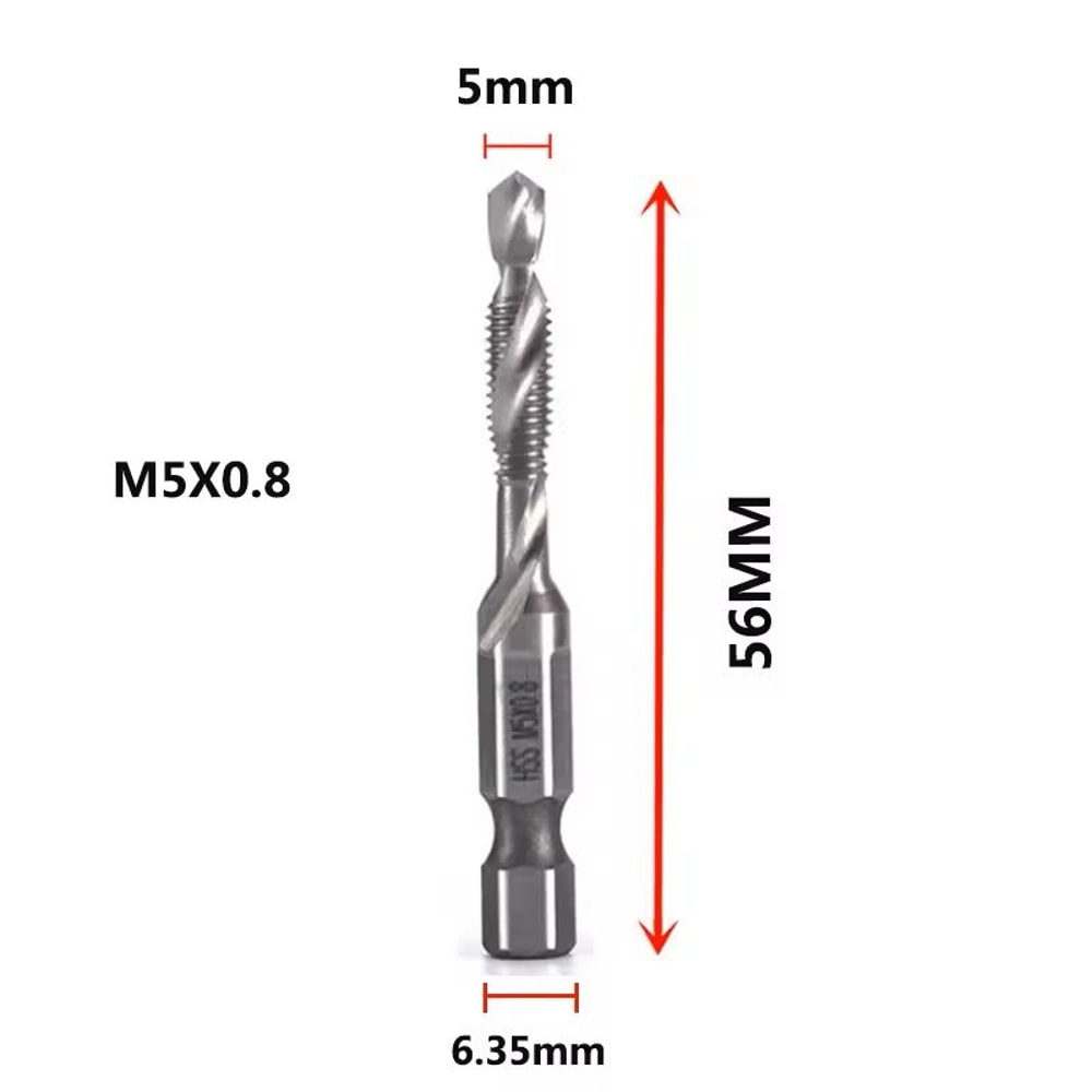 Titanium Plated Metric Tap Drill Bits With Hex Shank 13