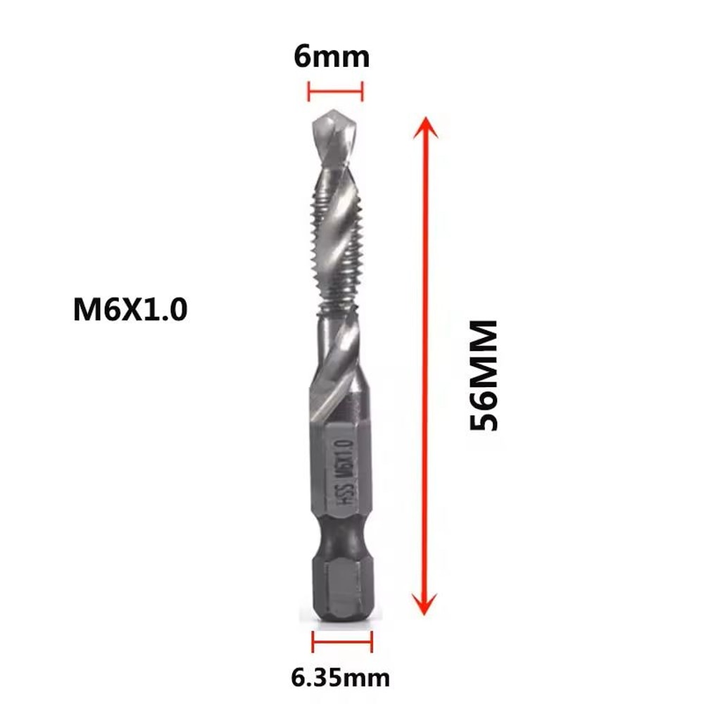 Titanium Plated Metric Tap Drill Bits With Hex Shank 14