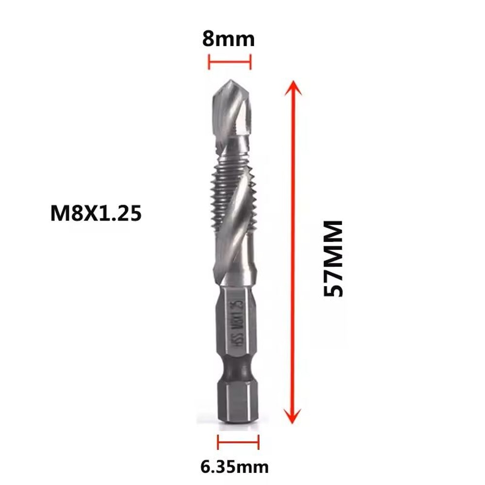 Titanium Plated Metric Tap Drill Bits With Hex Shank 15