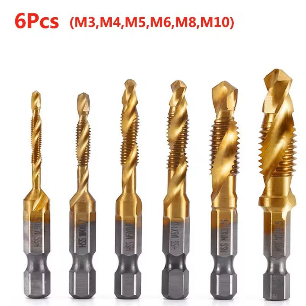 Titanium Plated Metric Tap Drill Bits With Hex Shank 20