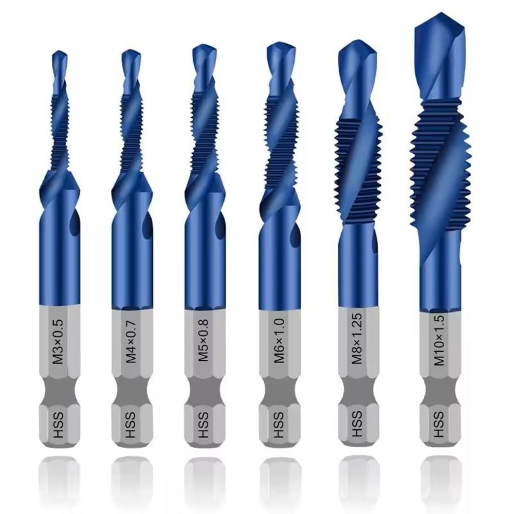 Titanium Plated Metric Tap Drill Bits With Hex Shank 25