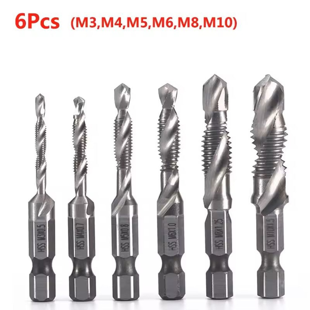 Titanium Plated Metric Tap Drill Bits With Hex Shank 26