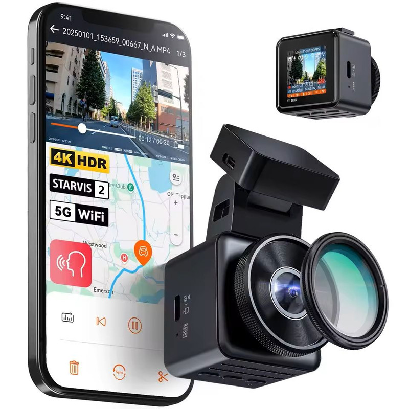 4K Mini Dash Cam With HDR Night Vision And GPS WiFi Tracking 0