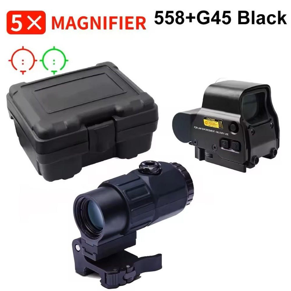 Tactical Red Dot Sight Set With 558 Holographic And GSeries Magnifier 7