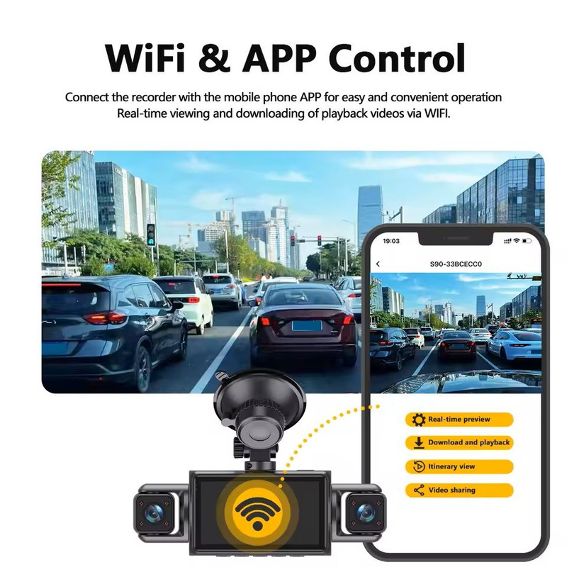 4Channel 360 Degree WiFi Dash Cam With Night Vision And Parking Monitor 4