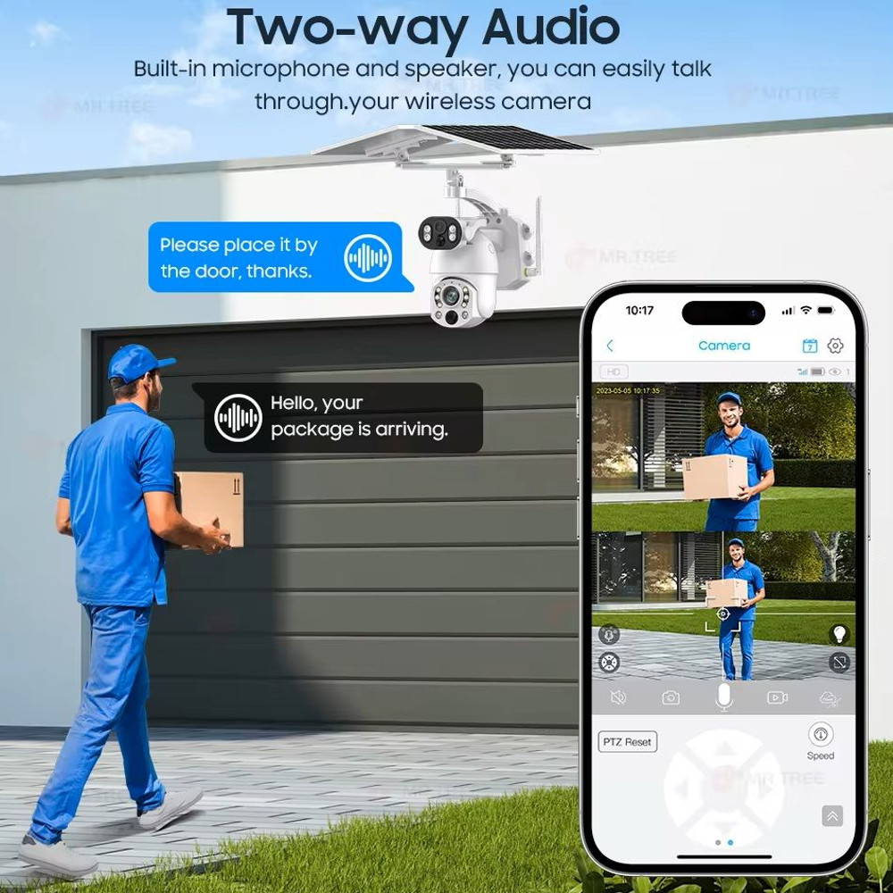 4K Dual Screen Solar PTZ Security Camera With 50X Zoom And Motion Tracking 2