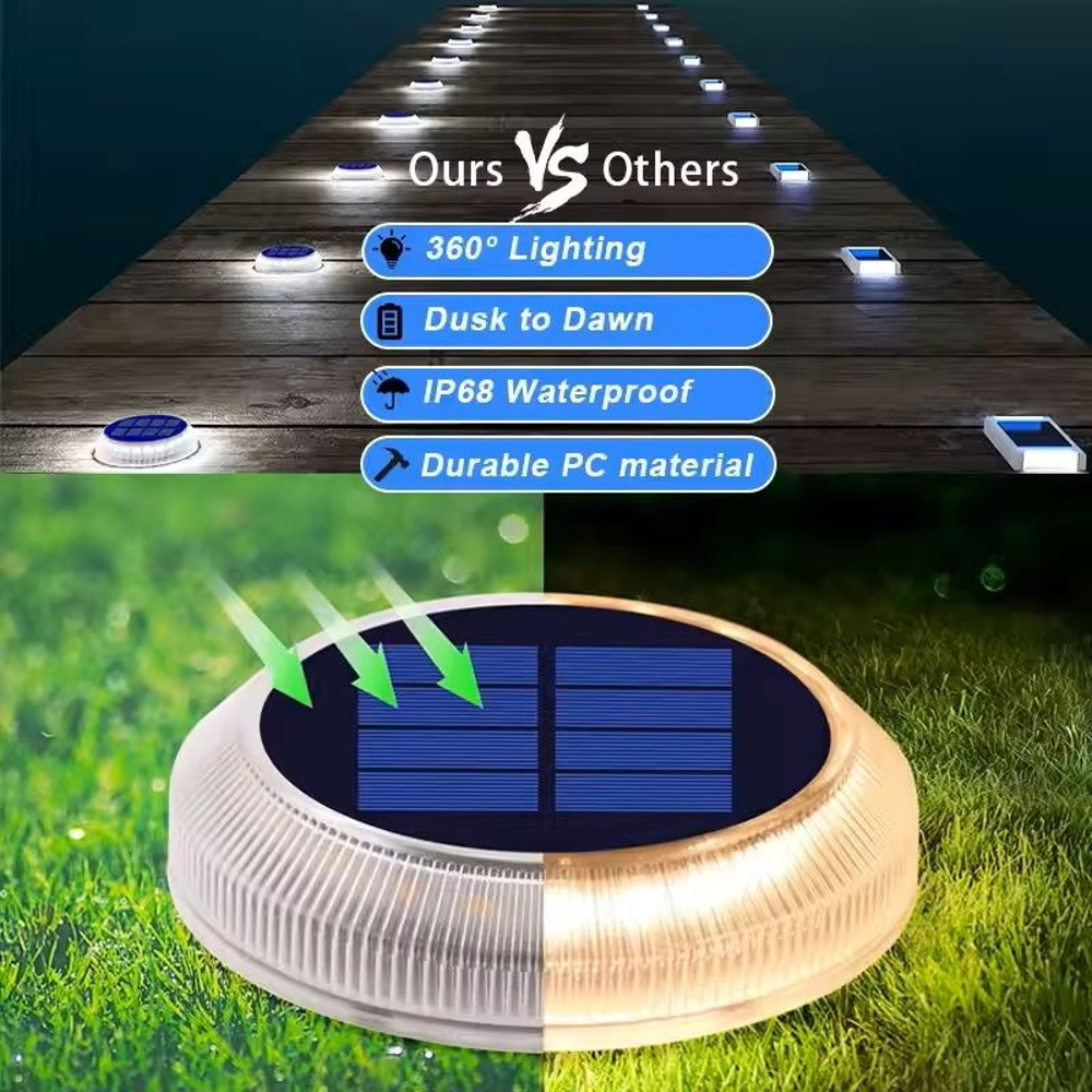 Solar LED Step Light For Outdoor Stairs And Pathways Waterproof IP68 5