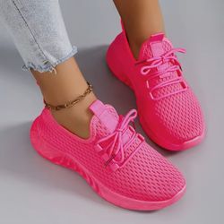 womens breathable mesh flat shoes for summer walking and casual wear