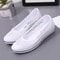 White Lace Hollow Breathable Summer Sneakers With Mid Wedge Heel For Women 7