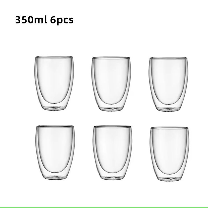 Double Wall Insulated Glass Cups 6 Piece Set 9