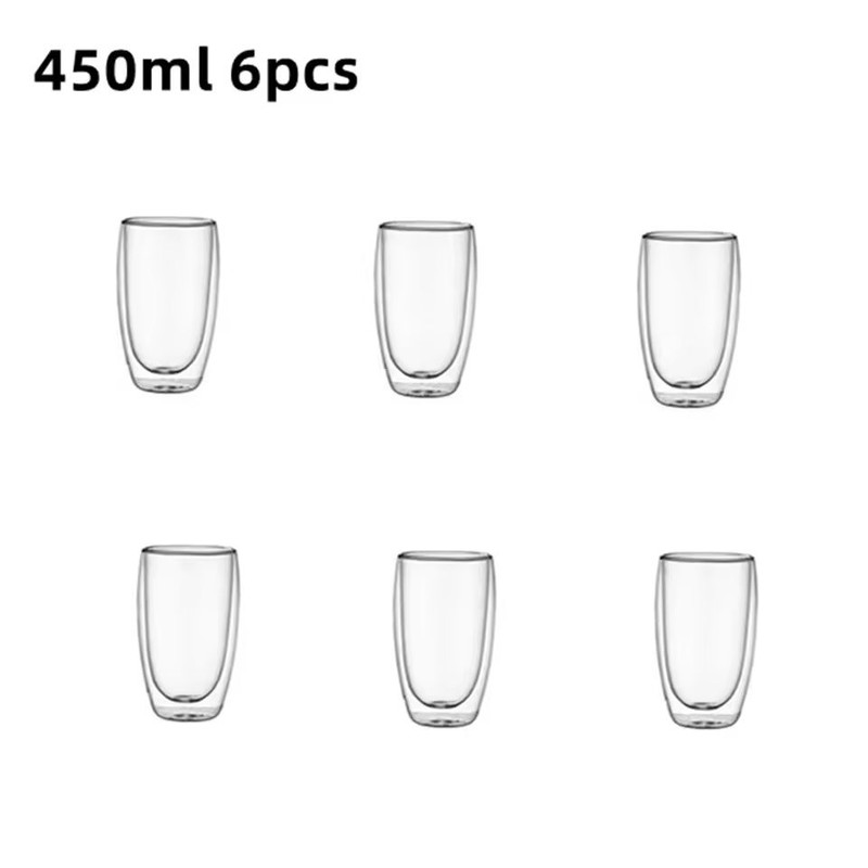 Double Wall Insulated Glass Cups 6 Piece Set 10