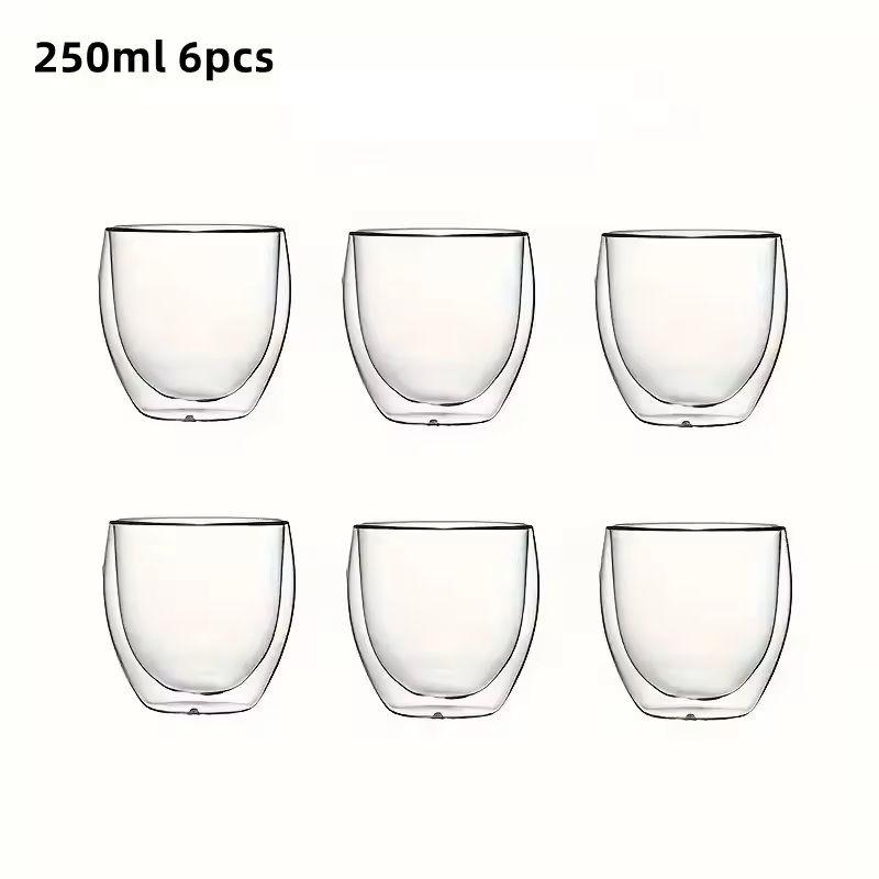 Double Wall Insulated Glass Cups 6 Piece Set 8