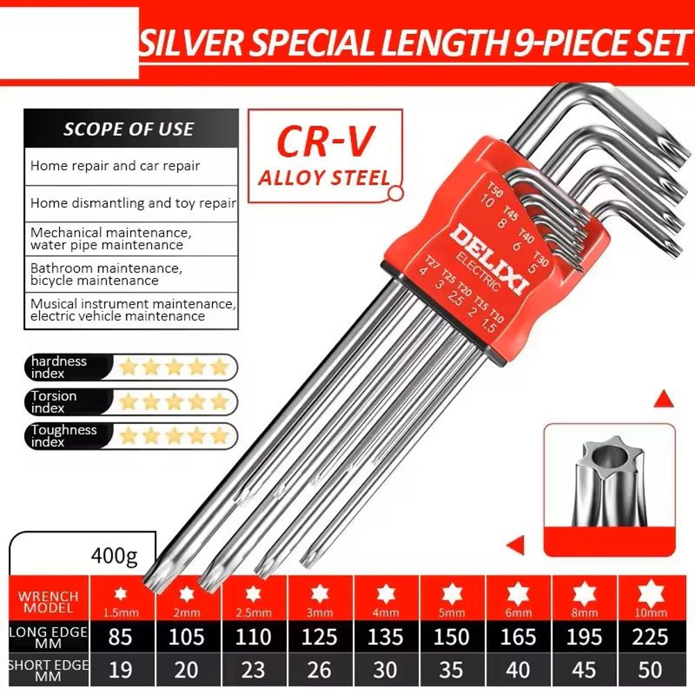 Hex Key Wrench Set With Torque Sleeve For Motorcycles And Bicycles 11