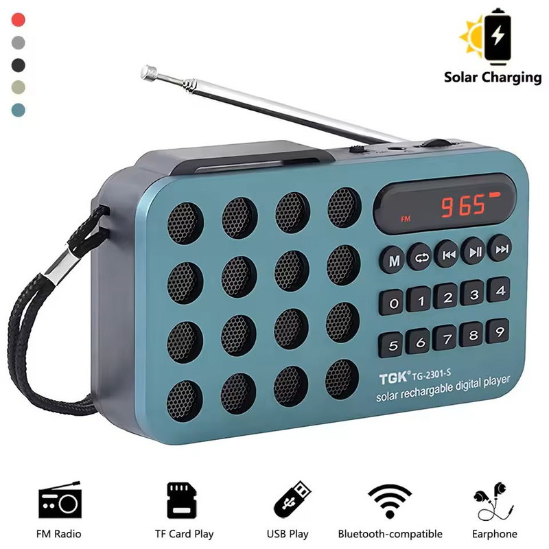 Portable Solar FM Radio With Bluetooth And USB Playback 0