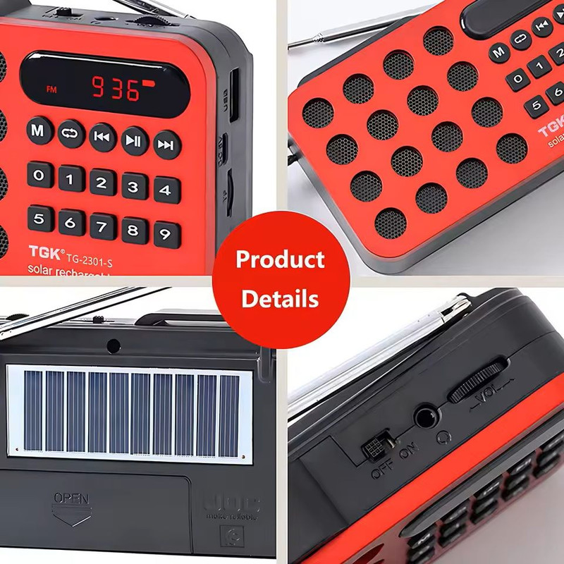 Portable Solar FM Radio With Bluetooth And USB Playback 1