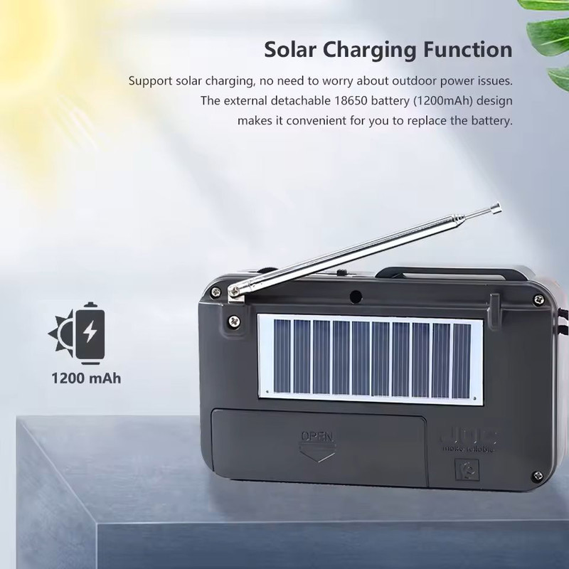 Portable Solar FM Radio With Bluetooth And USB Playback 3