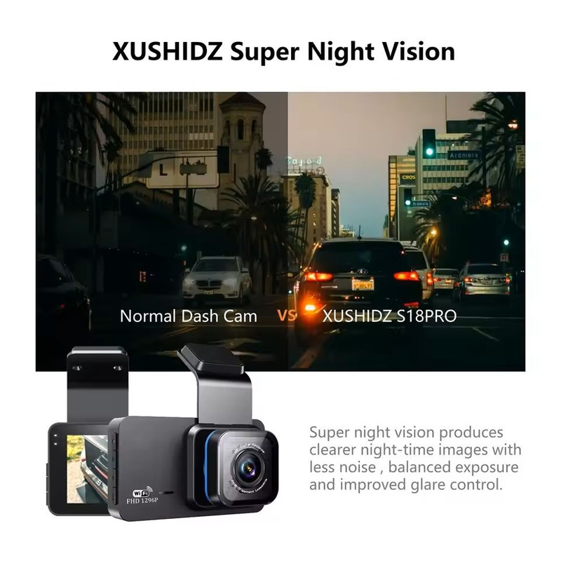 2K WiFi Dash Cam With Parking Monitor And Motion Detection 1