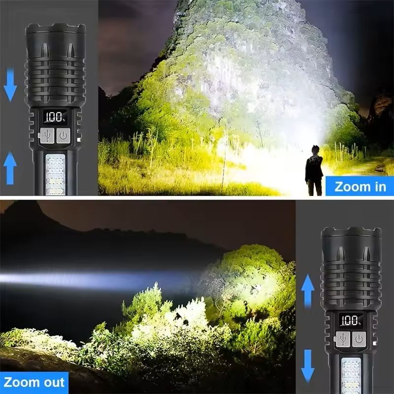 High Power Rechargeable LED Flashlight With Side Light 5
